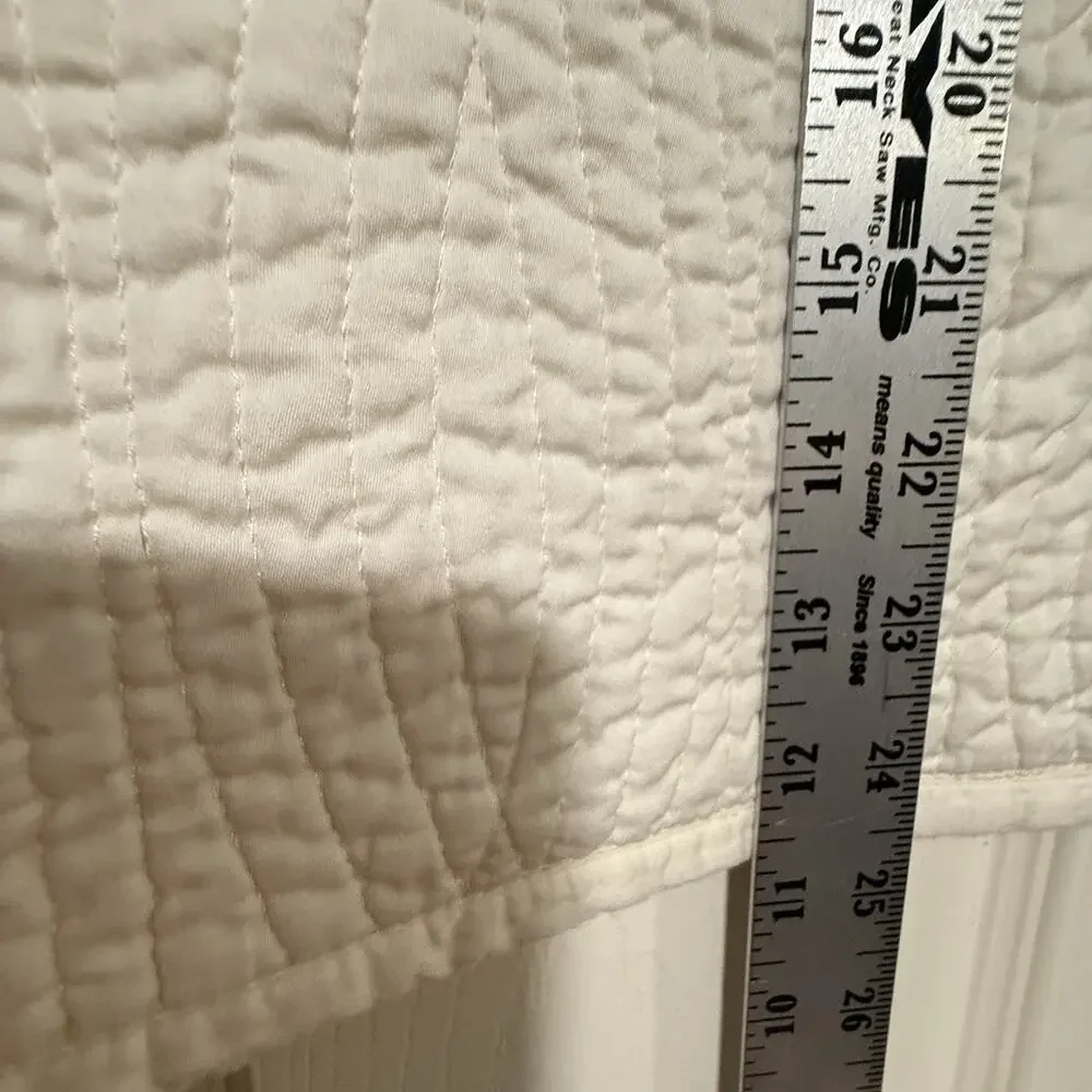 (2) Restoration Hardware 26x26 Quilted Pillow Covers Set Cream Thick 100% Cotton